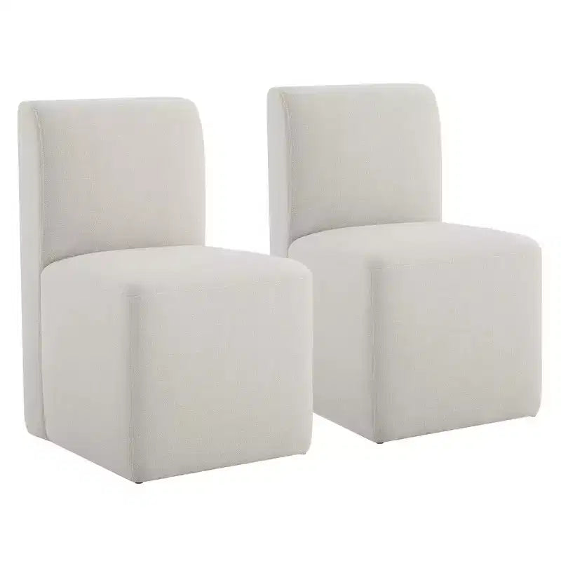 Chaises de salle à manger roulantes rembourrées Spruce&Spring avec roulettes, lot de 2