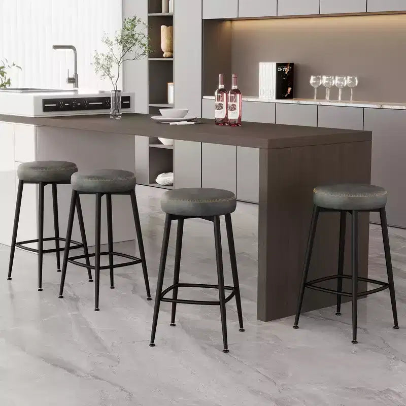 Lot de 2 tabourets de bar Dyonery, hauteur 66,8 cm, tabourets de bar pivotants de hauteur comptoir du milieu du siècle avec dossier, base en métal, similicuir - vert
