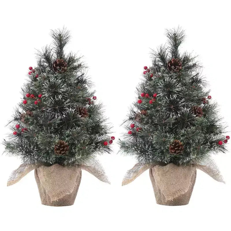 Sapin de table floqué Acekool 90 cm : ambiance saisonnière instantanée avec éclairage sans fil