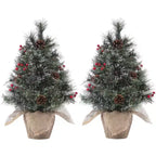 Sapin de table floqué Acekool 90 cm : ambiance saisonnière instantanée avec éclairage sans fil