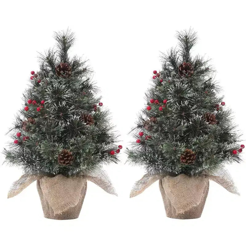 Sapin de table floqué Acekool 90 cm : ambiance saisonnière instantanée avec éclairage sans fil