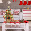 Sapin de table floqué Acekool 90 cm : ambiance saisonnière instantanée avec éclairage sans fil