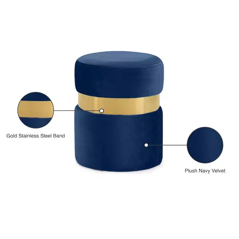 Meridian Furniture, Pouf/Tabouret en velours Hailey
