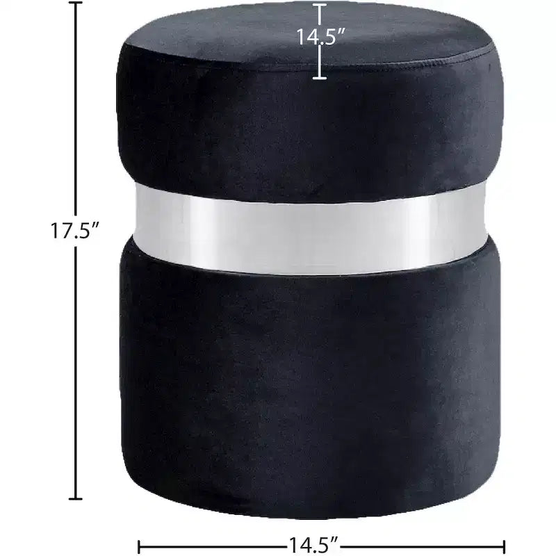 Meridian Furniture, Pouf/Tabouret en velours Hailey