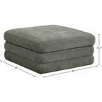 Meridian Furniture, Pouf modulaire rembourré en tissu chenille Stellar
