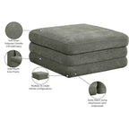 Meridian Furniture, Pouf modulaire rembourré en tissu chenille Stellar