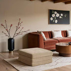 Meridian Furniture, Pouf modulaire rembourré en tissu chenille Stellar