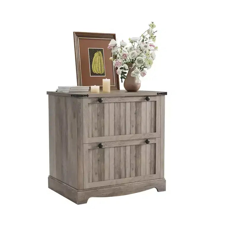 2 Drawer Farmhouse File Cabinet,30 Wood Lateral Filing Cabinet,Drawer storage cabinets, bedside tables with Hanging File Folders for Home Office