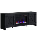 Bestier Meuble TV de cheminée rustique 63 po pour téléviseurs jusqu'à 70 po, centre de divertissement avec cheminée chauffante 23 po et armoire avec porte de grange