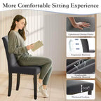Lot de 2 chaises de salle à manger modernes, chaises de cuisine en tissu rembourré avec garniture cloutée, chaises de salle à manger confortables pour petit appartement, maison
