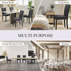 Lot de 2 chaises de salle à manger modernes, chaises de cuisine en tissu rembourré avec garniture cloutée, chaises de salle à manger confortables pour petit appartement, maison