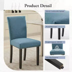 Lot de 2 chaises de salle à manger modernes, chaises de cuisine en tissu rembourré avec garniture cloutée, chaises de salle à manger confortables pour petit appartement, maison