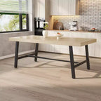 71 Table de salle à manger pour 6 à 10 personnes, table de cuisine rectangulaire de style ferme moderne, avec pieds réglables et cadre en métal robuste, pour salle à manger, salon, sans chaise