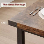 Table de salle à manger pour 6-8 personnes, table de cuisine robuste de 180 cm, table de salle à manger rectangulaire de style ferme avec pieds métalliques solides, pour grande famille, appartement, coin repas