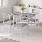 Table de salle à manger pour 4, petit ensemble table et chaises pour 4, ensemble dinette carré avec 4 chaises, ensembles de 5 pièces pour cuisine et salle à manger pour petit espace, appartement