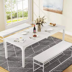 Grande table de collaboration rectangulaire en bois Okak Farmhouse, longue table de salle à manger moderne pour salle à manger, coin petit-déjeuner