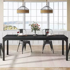 Grande table de collaboration rectangulaire en bois Okak Farmhouse, longue table de salle à manger moderne pour salle à manger, coin petit-déjeuner