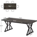 Grande table à manger rectangulaire Okak en bois rustique avec pieds métalliques en X, longue table de cuisine moderne pour salle à manger, repas de famille