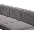 Meridian Furniture, Canapé modulable en velours Alina