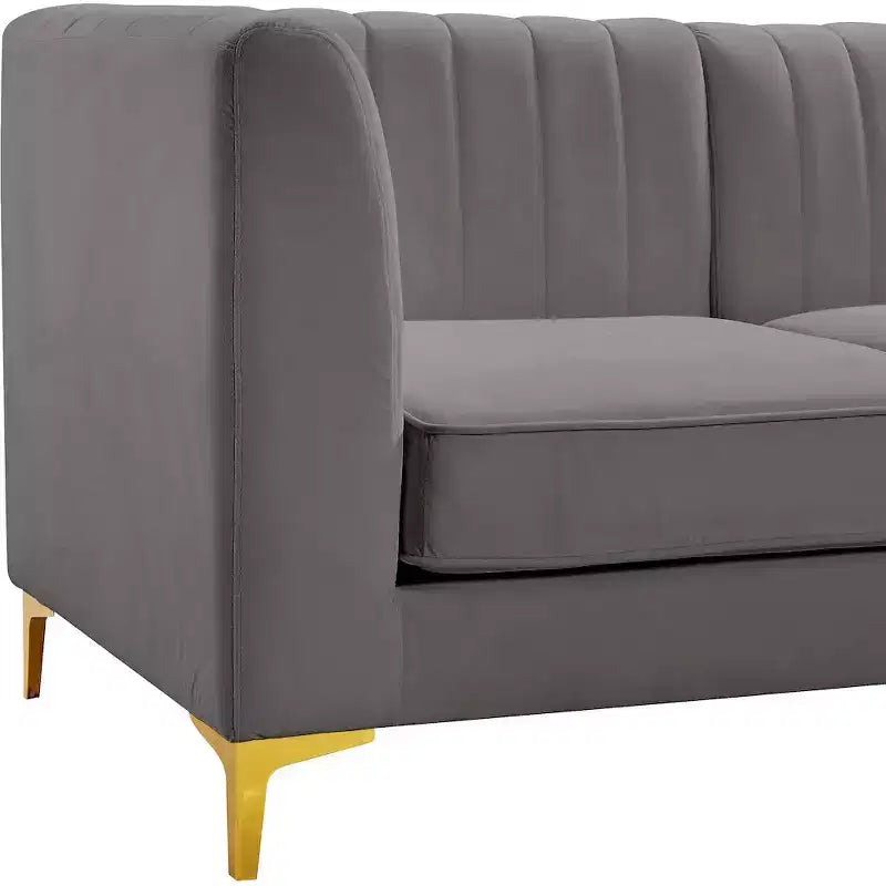 Meridian Furniture, Canapé modulable en velours Alina