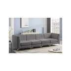 Meridian Furniture, Canapé modulable en velours Alina
