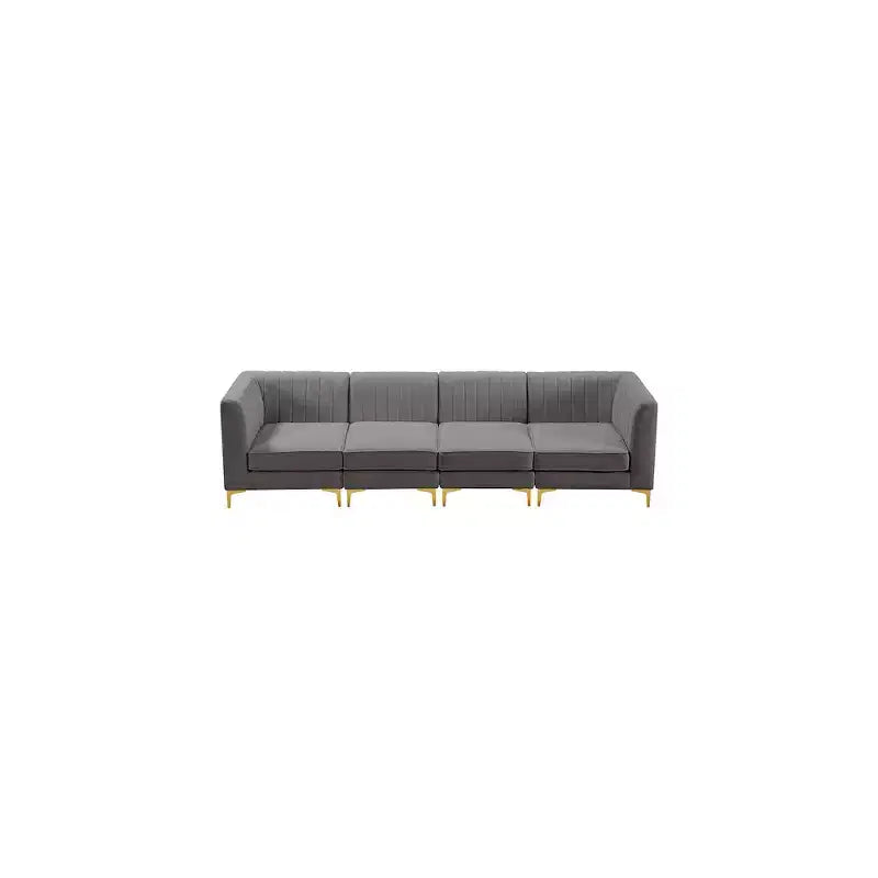 Meridian Furniture, Canapé modulable en velours Alina