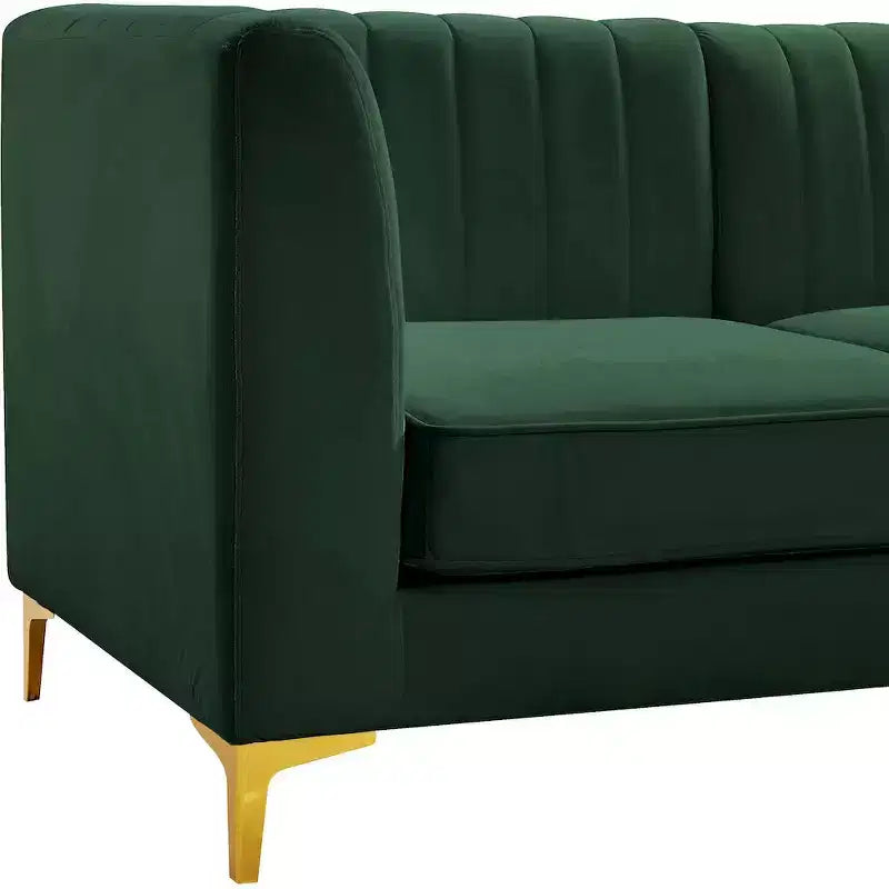 Meridian Furniture, Canapé modulable en velours Alina