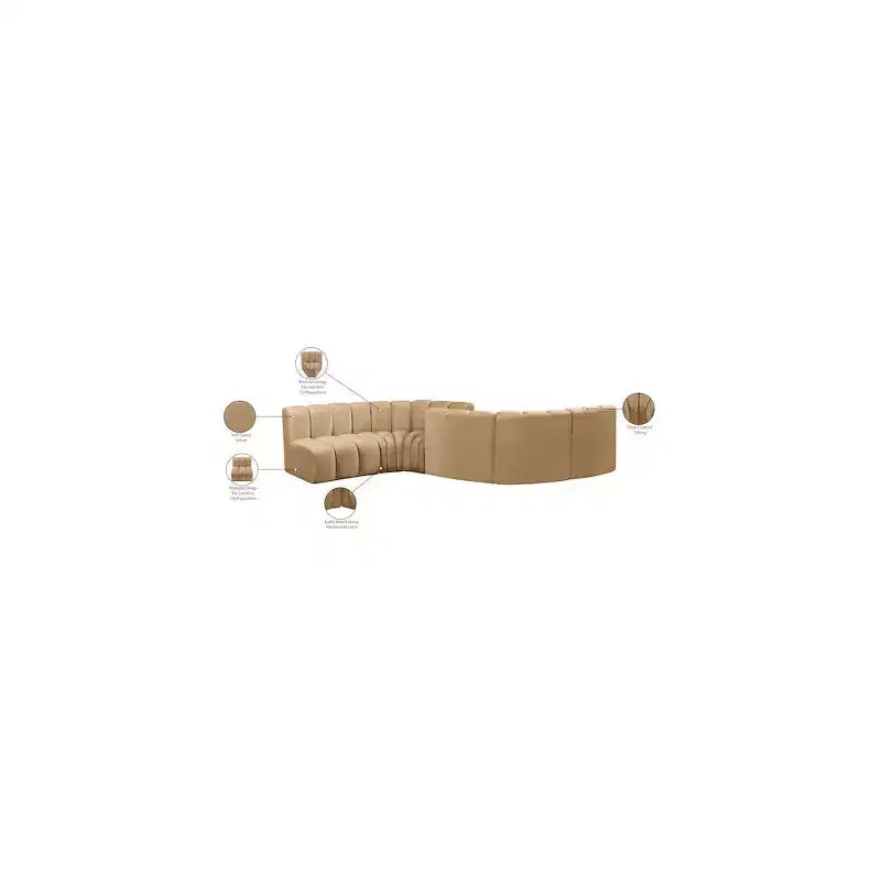 Meridian Furniture, Canapé modulable Arc en velours