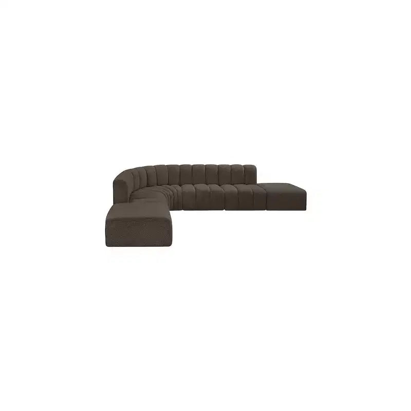 Canapé modulable en tissu bouclé marron Arc Meridian Furniture