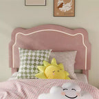 Cadre de lit double en velours COZONY avec tête de lit réglable, lit plateforme de princesse avec lattes en bois, aucun sommier tapissier requis
