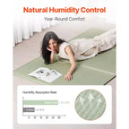 Tapis de tatami japonais VEVOR, matelas de tatami japonais pliable de taille Queen (herbe de jonc naturelle), matelas de sol japonais avec envers antidérapant, vert