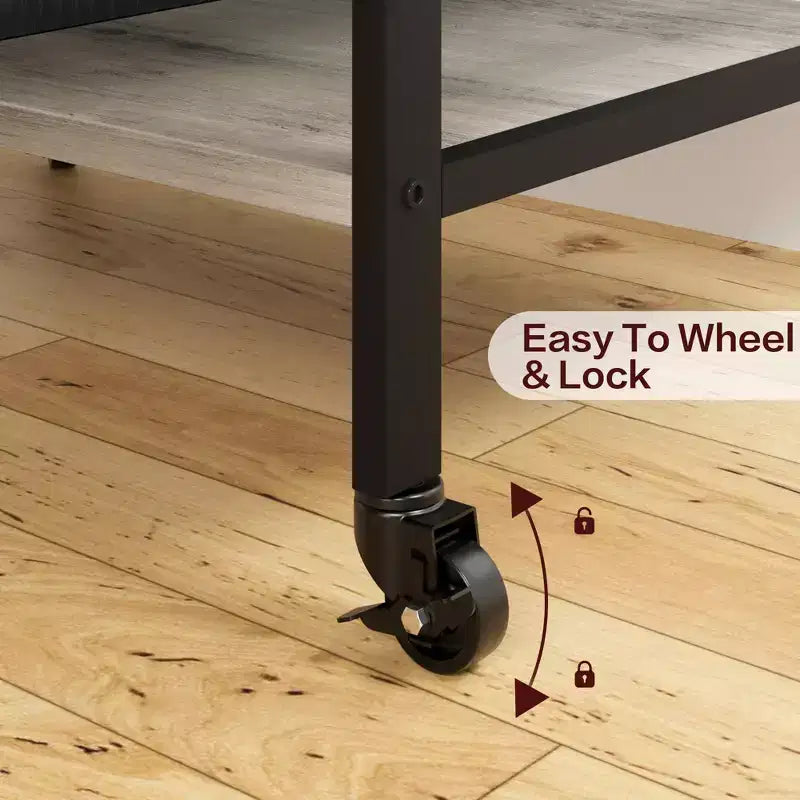 Support d'imprimante, Chariot d'imprimante mobile à 4 niveaux avec 2 prises et 2 ports USB - Support industriel à roulettes (Bureau à domicile/Scanner/Télécopieur)