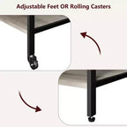 Support d'imprimante, Chariot d'imprimante mobile à 4 niveaux avec 2 prises et 2 ports USB - Support industriel à roulettes (Bureau à domicile/Scanner/Télécopieur)