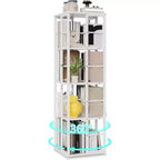 Étagère de rangement rotative en métal Acekool à 4 niveaux, avec roulement à billes à 360°, organiseur d'angle, style industriel