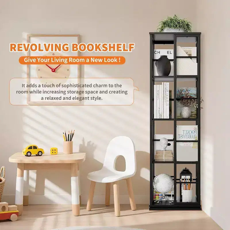 Étagère de rangement rotative en métal Acekool à 4 niveaux, avec roulement à billes à 360°, organiseur d'angle, style industriel