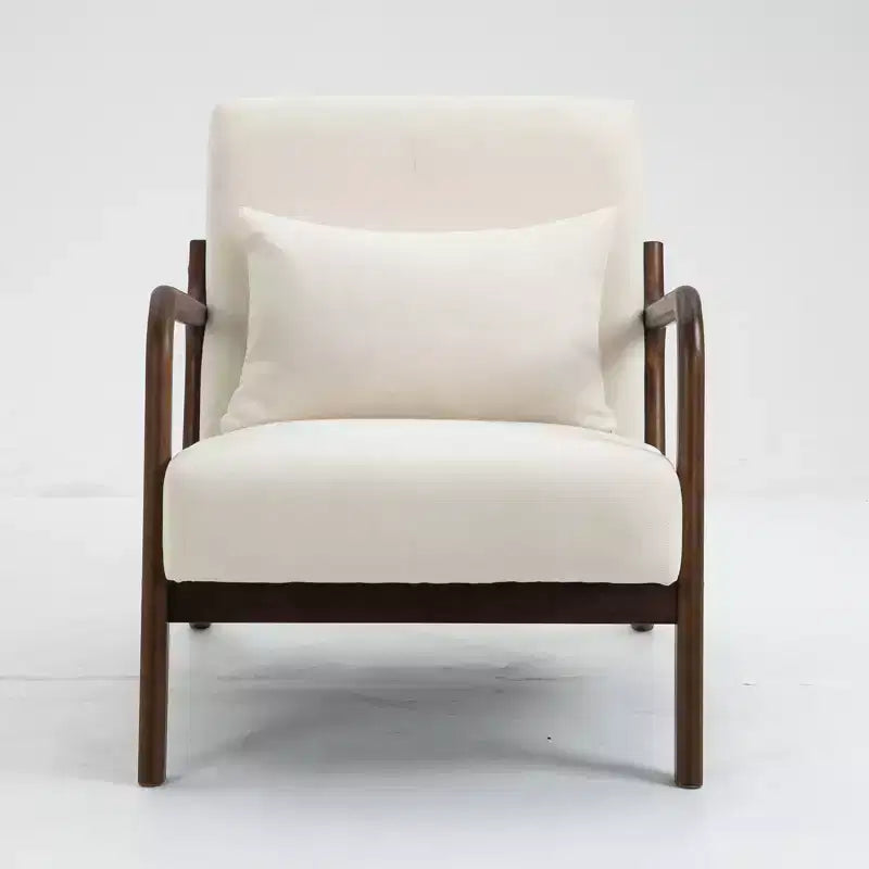 Fauteuil rembourré avec accoudoirs incurvés, fauteuil d'appoint en tissu moderne du milieu du siècle pour chambre, appartement, studio, bureau, salle d'attente, salon