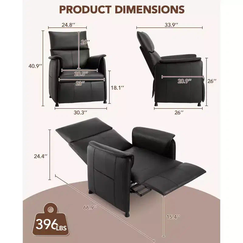 Fauteuil inclinable électrique pour salon, fauteuil inclinable avec télécommande et poches latérales