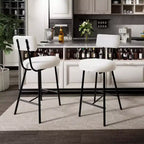 Tabourets de Bar avec Dossier Lot de 4, Tabourets Hauts de Cuisine, Chaises de Bar avec Dossier, Siège Industriel pour Salle à Manger Cuisine Bar