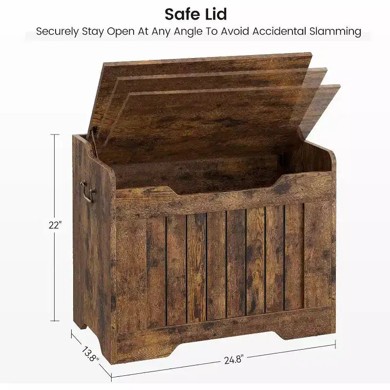 Banc de rangement décoratif Acekool, coffre d'entrée double usage avec charnière de sécurité
