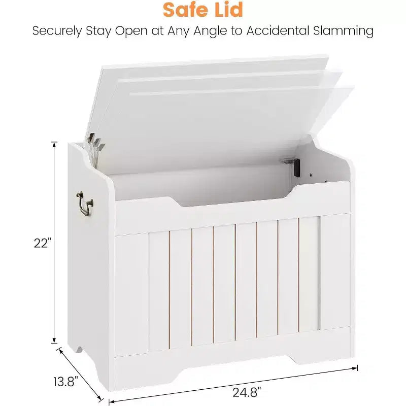 Banc de rangement décoratif Acekool, coffre d'entrée double usage avec charnière de sécurité