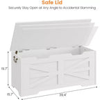 Banc de rangement décoratif Acekool, coffre d'entrée double usage avec charnière de sécurité