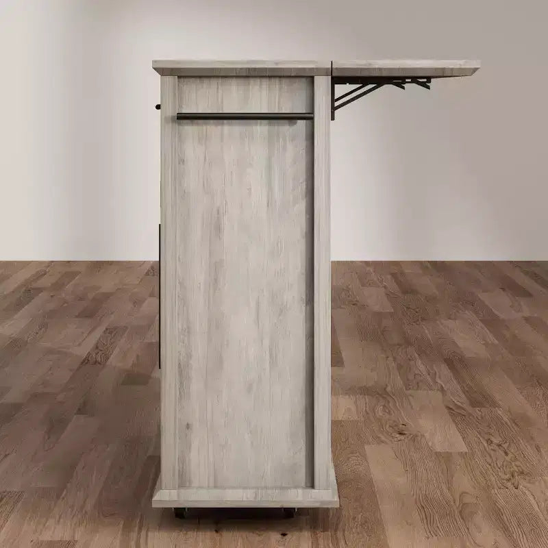 Îlot de cuisine roulant Coolmee avec abattant, desserte à roulettes avec rangement, chariot de micro-ondes sur roulettes, desserte de bar de table pour cuisine avec porte-serviettes