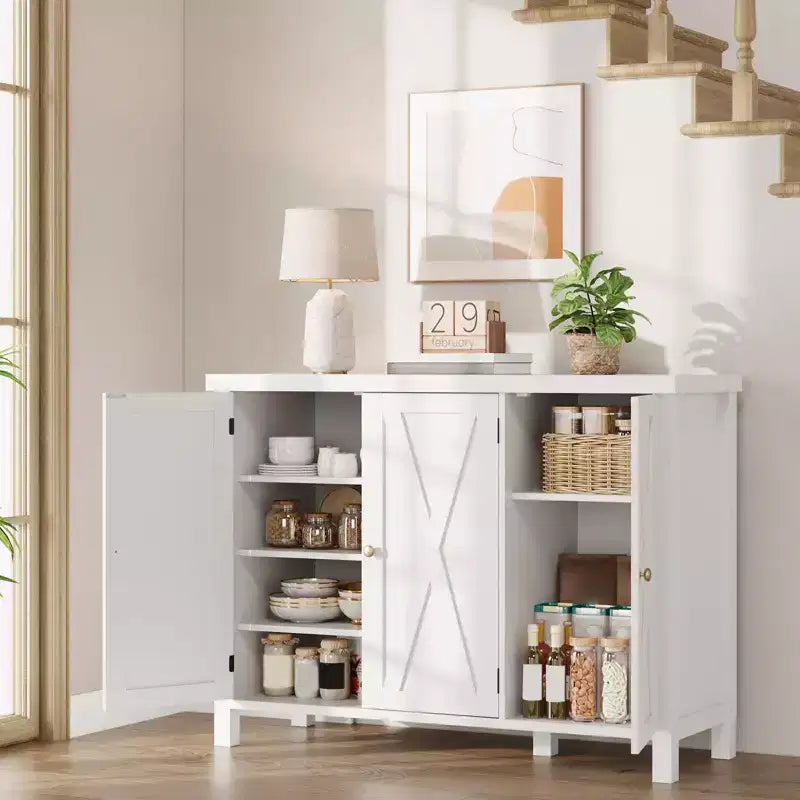 Meuble à chaussures avec 3 portes, armoire à chaussures autoportante à 4 niveaux pour entrée