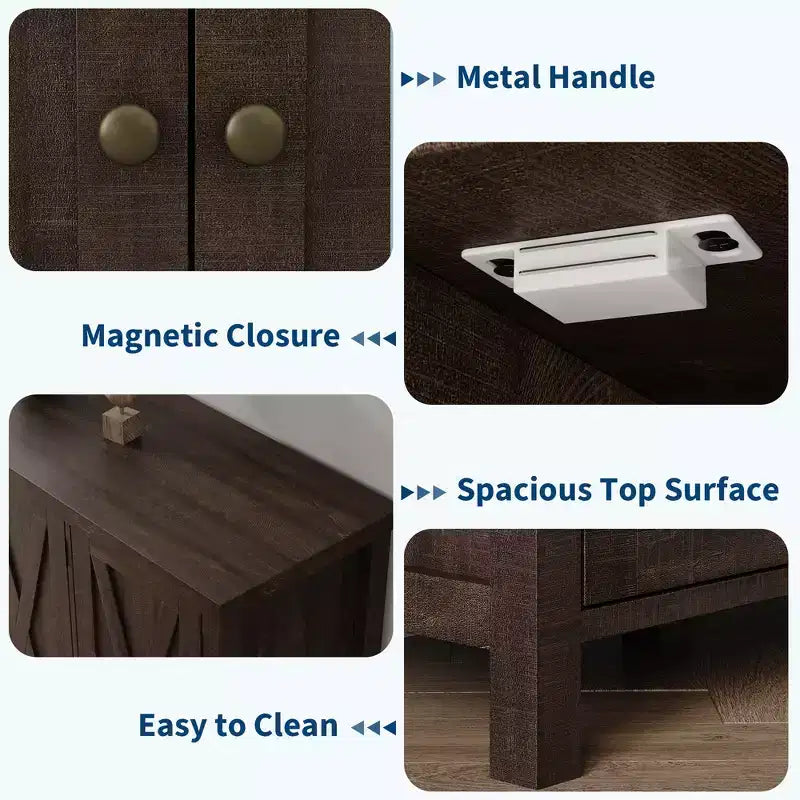 Meuble à chaussures avec 3 portes, armoire à chaussures autoportante à 4 niveaux pour entrée