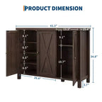 Meuble à chaussures avec 3 portes, armoire à chaussures autoportante à 4 niveaux pour entrée