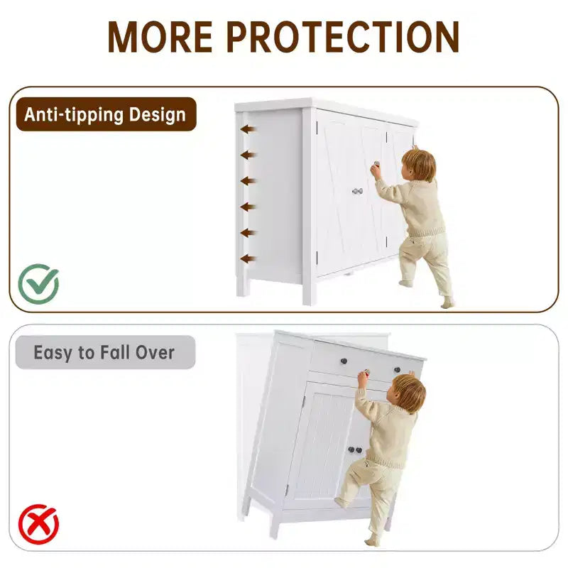 Meuble à chaussures avec 3 portes, armoire à chaussures autoportante à 4 niveaux pour entrée