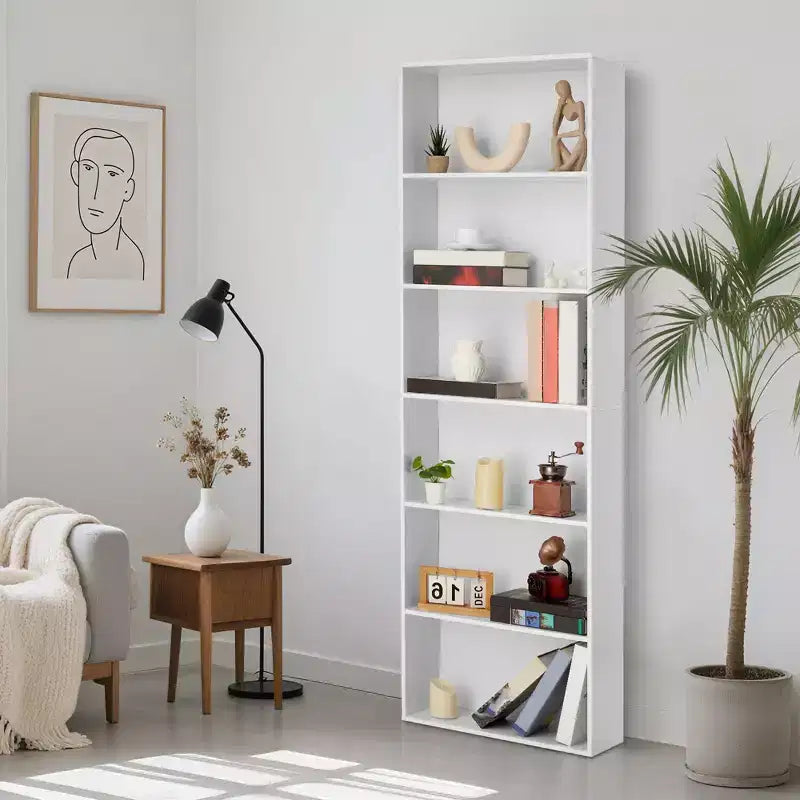 Étagère à livres en forme de H à 6 niveaux de 181 cm, organisateur de rangement ouvert robuste pour bureau à domicile, salon, chambre à coucher