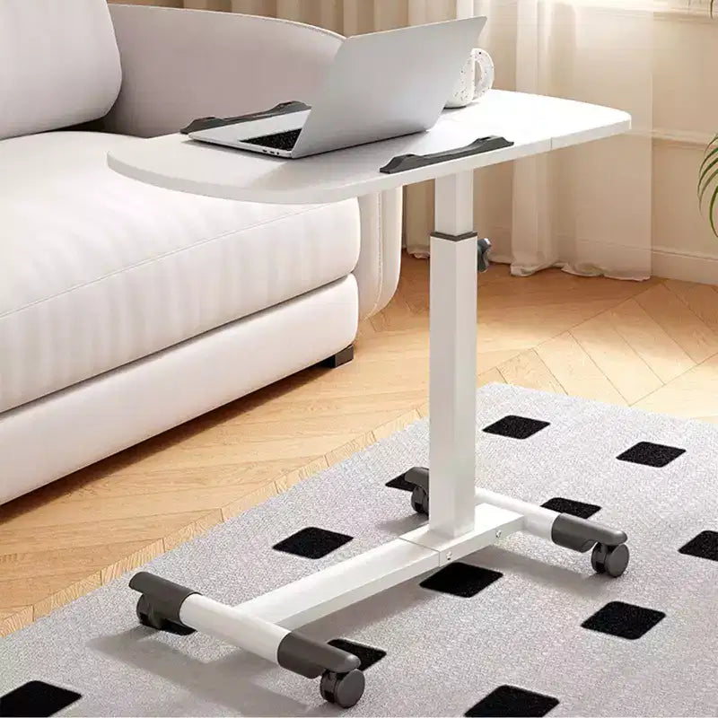 Table avec roulettes - Bureau d'ordinateur portable roulant à hauteur réglable, table d'appoint pour bureau à domicile
