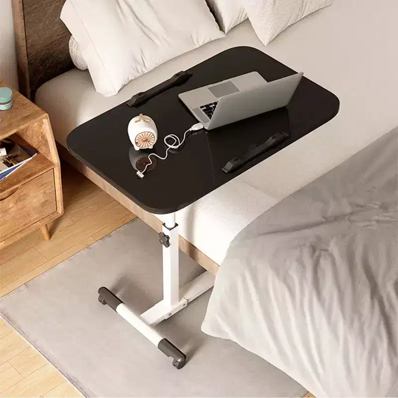 Table with Wheels - Adjustable Height Rolling Laptop Desk, Side Table for Home Office