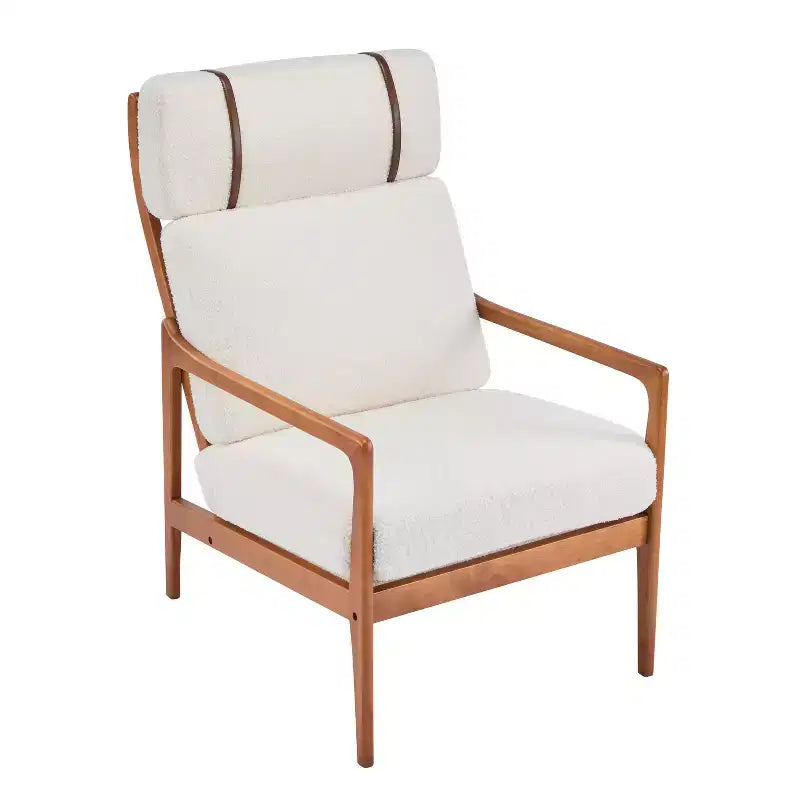 Fauteuils d'appoint scandinaves du milieu du siècle, lot de deux, structure en bois massif à dossier haut, chaises longues pour salon, chambre ou coin lecture